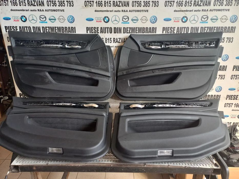 Tapiterie Fete Fata Usa Bmw Seria 7 F01 F02 F03 Long Piele Neagra Lumini Ambientale Volan Stanga De