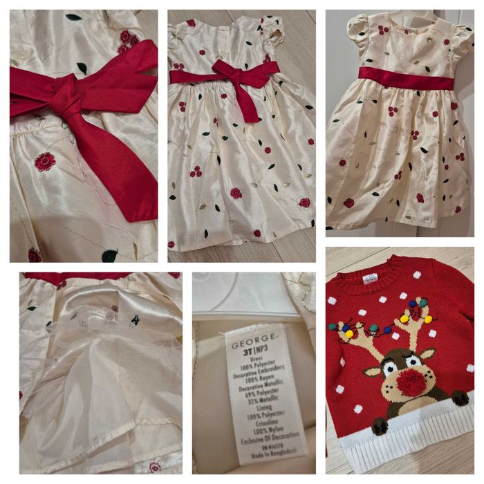 Празнични,Коледни дрехи рокля,пуловер 98р,2-3г,104 р,3-4г Next,George