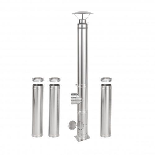 Coș de fum inox profesional Izonox 5 m x 150 mm pornire de la sol