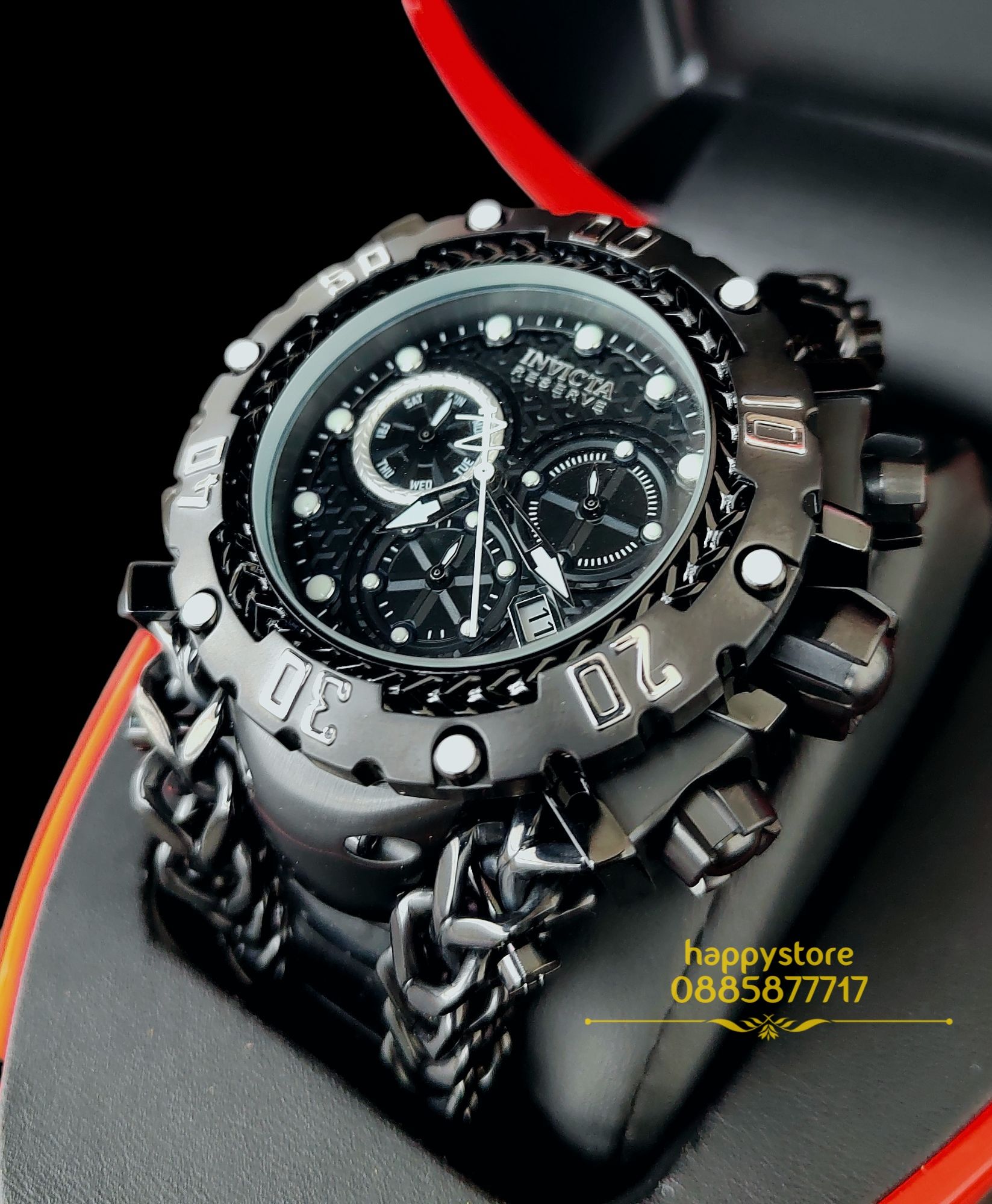 часовник INVICTA Gladiator Black 60 mm, Инвикта нов