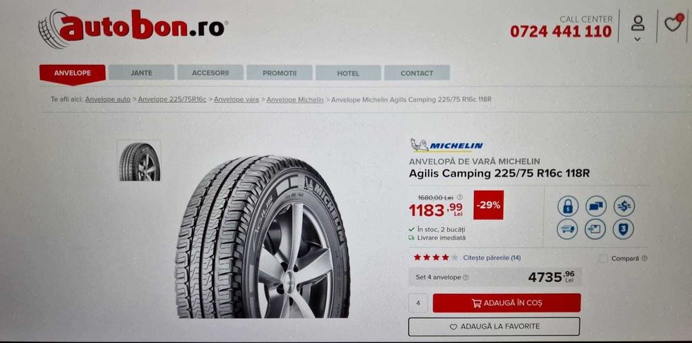 Jante NOI Fiat Ducato, Boxer ,Jumper ,Opel Movano 225 75r16C M+S