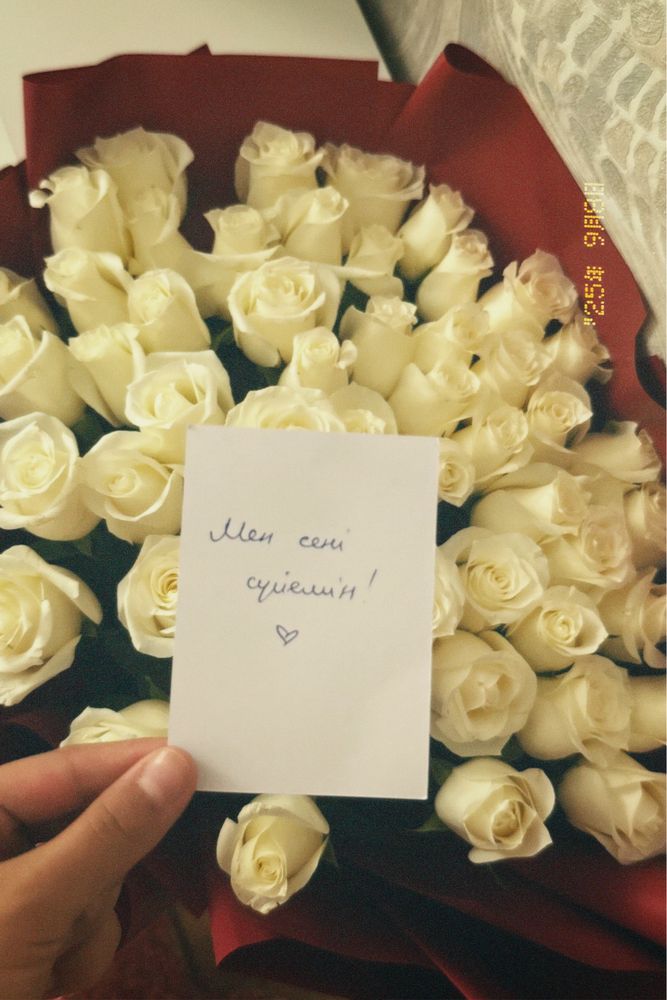Цветы 51 роза б/у.