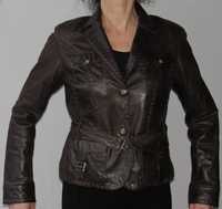 Geaca jacheta dama piele culoare maro marime S/M marca Laura di Sarpi