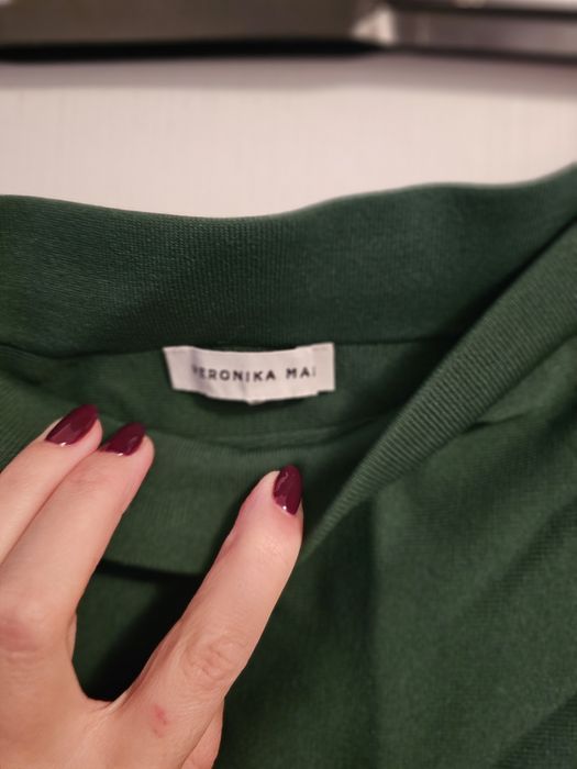 Fusta tricotata verde închis Veronika Maine