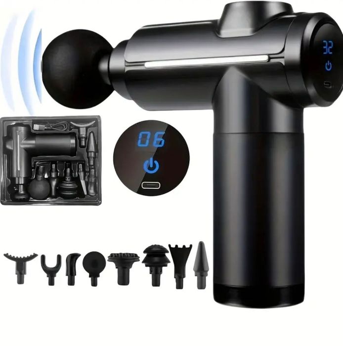 Преносим масажен пистолет подходящ за масаж на гръб врат крака и кръст