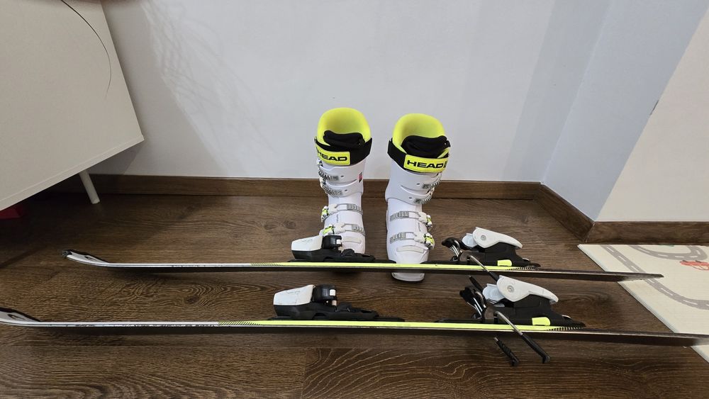 Schiuri Head SuperShape 117 cm  si clapari Head Raptor 23-23.5 copii