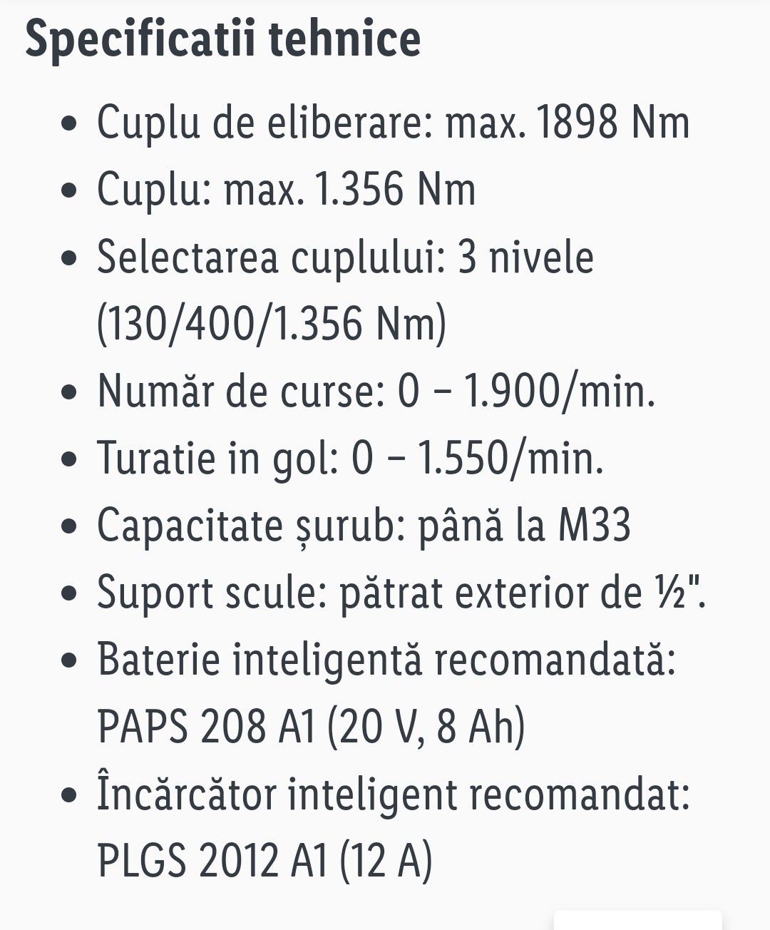Parkside B4 C4 performance 1898Nm pistol roti 20V cu impact percutie