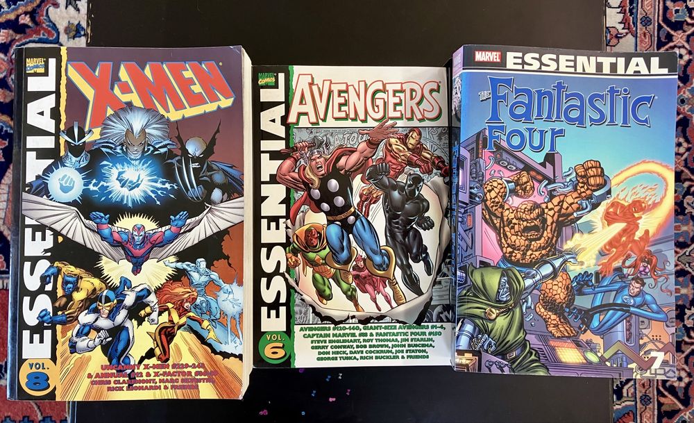 Marvel Essential X-men, Avengers, Fantastic Four comics