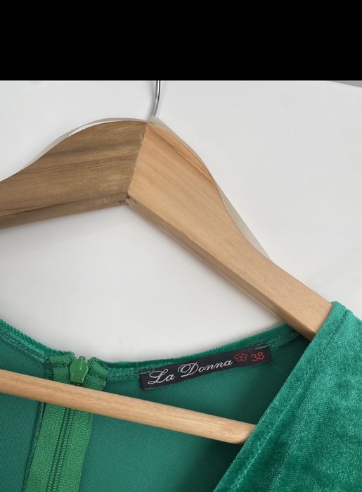 Rochie catifea lunga verde