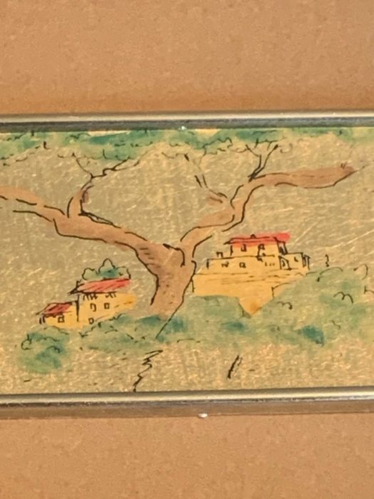 стара малка картина на златен лист