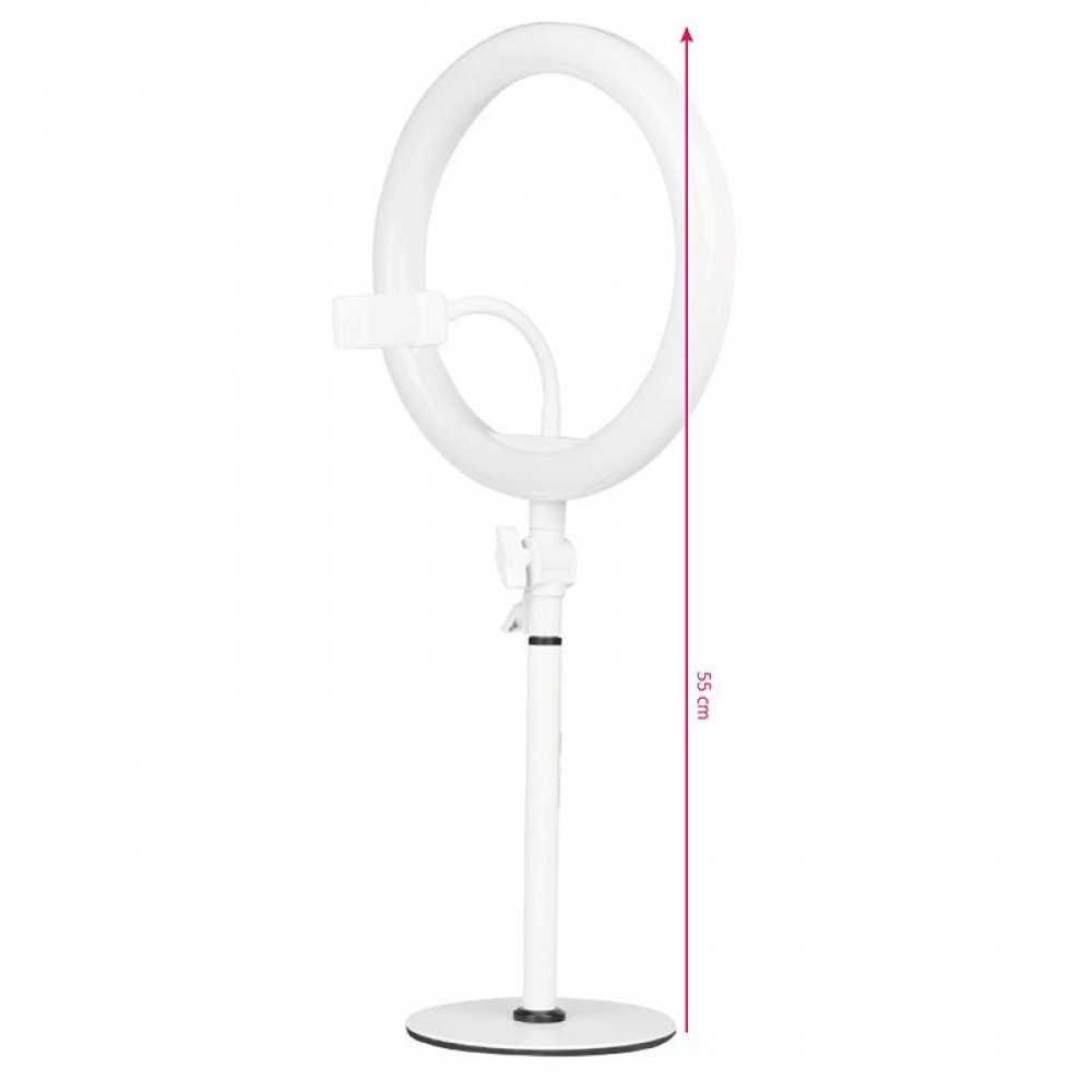 LED лампа Ring 10" - 8W - бяла/черна