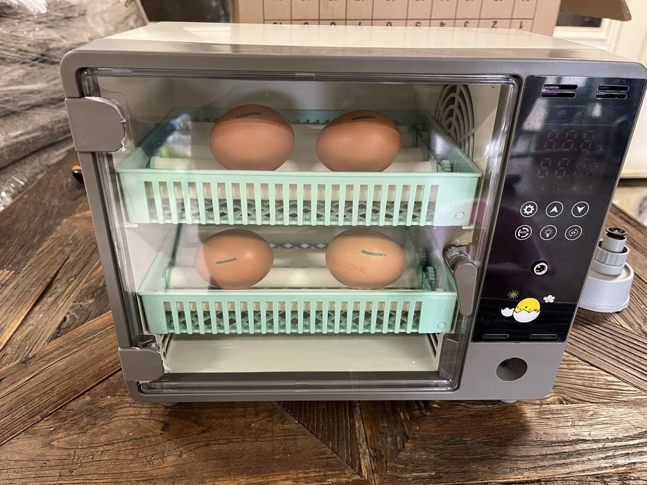 Инкубатор за яйца, 24 яйца, автоматичен контрол на влажността, PID кон