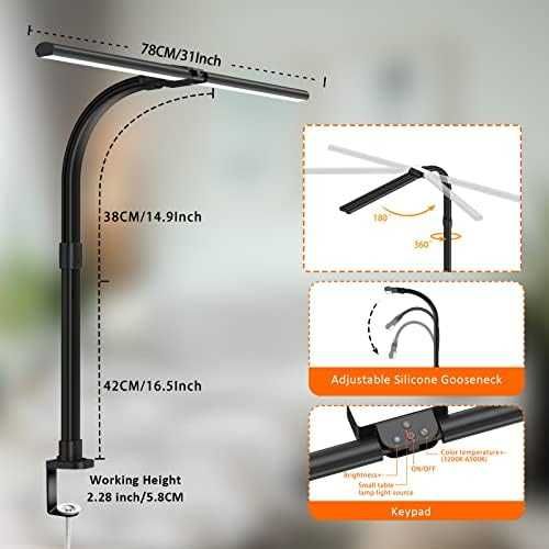 Нова Настолна LED лампа 25 светлинни режима регулируем ъгъл защита очи