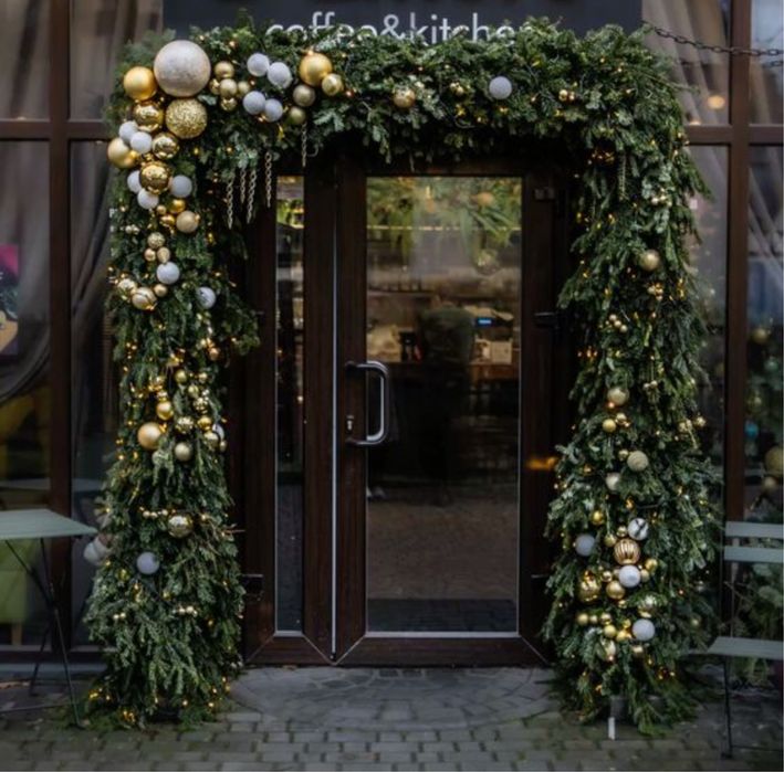 Оформление входных групп оформление входной зоны новогоднее оформлние