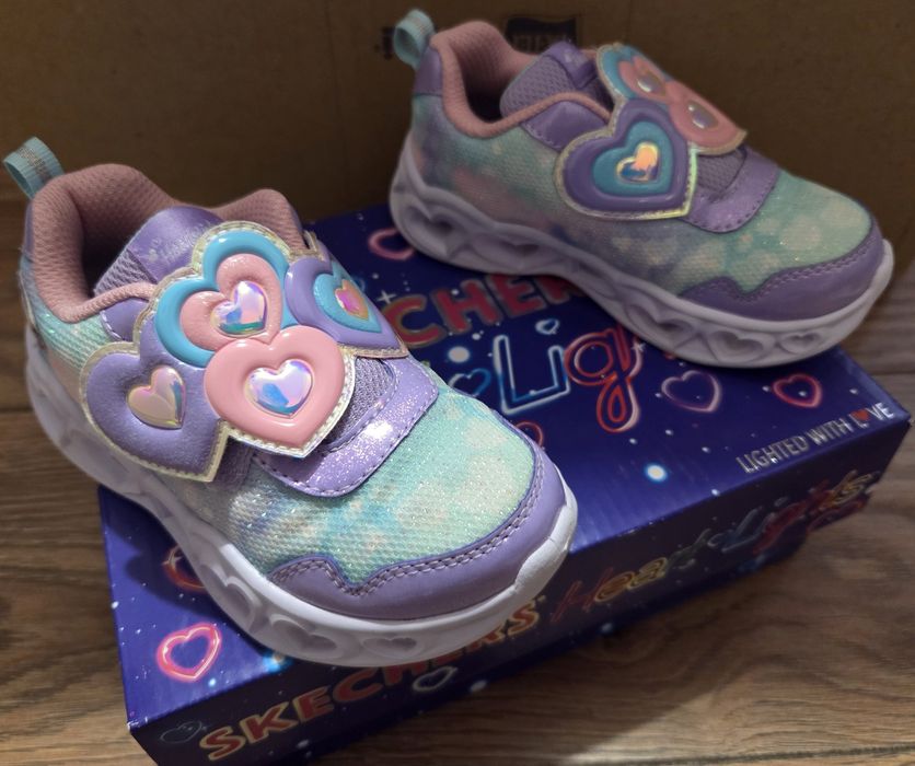 Skechers - Pantofi sport cu LED-uri si aspect stralucitor, Albastru