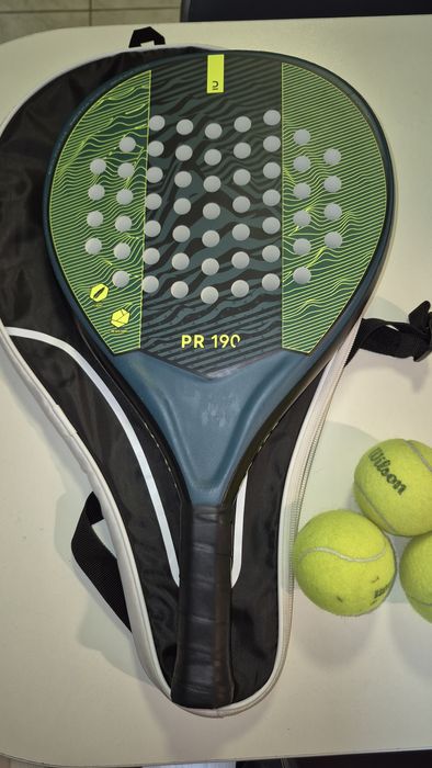 Racheta padel Kuikma PR190 Fiber Glass cu husa și Mingi padel