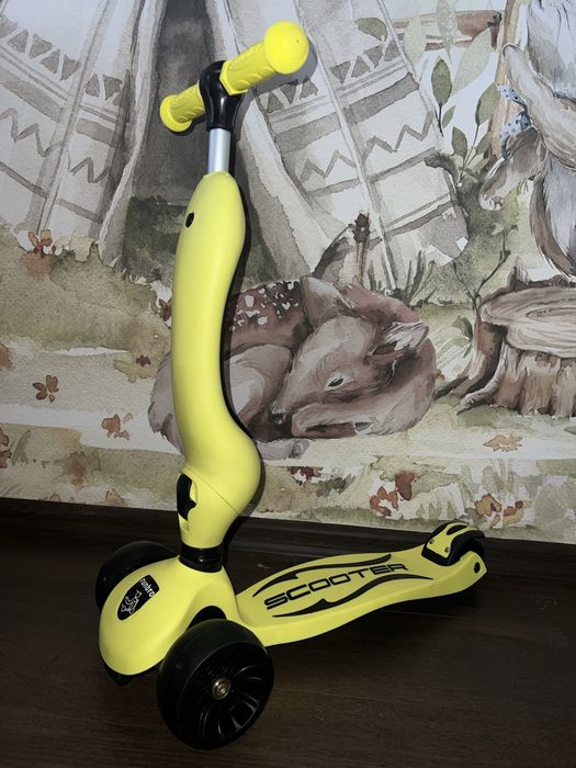 Тротинетка 2в1 със седалка scooter със светещи гуми