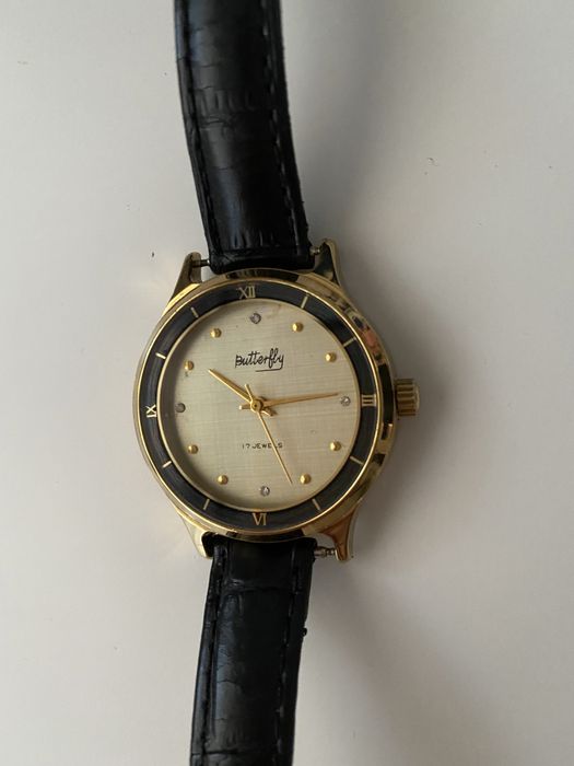 Vand ceas dama Butterfly placat cu aur