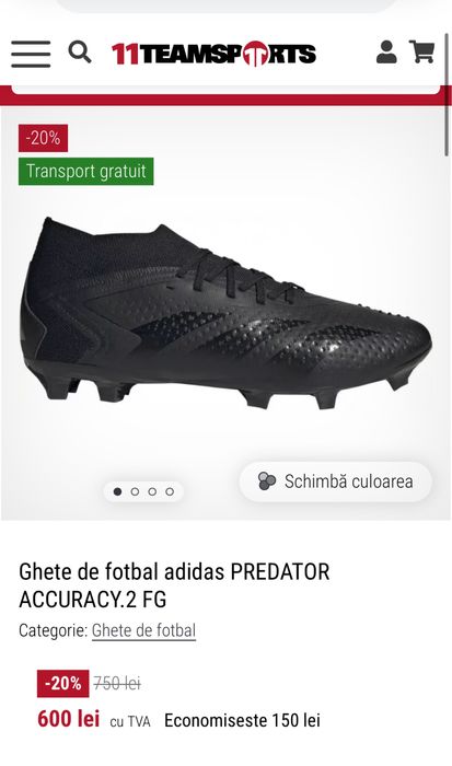 Vând ghete de fotbal adidas Predator