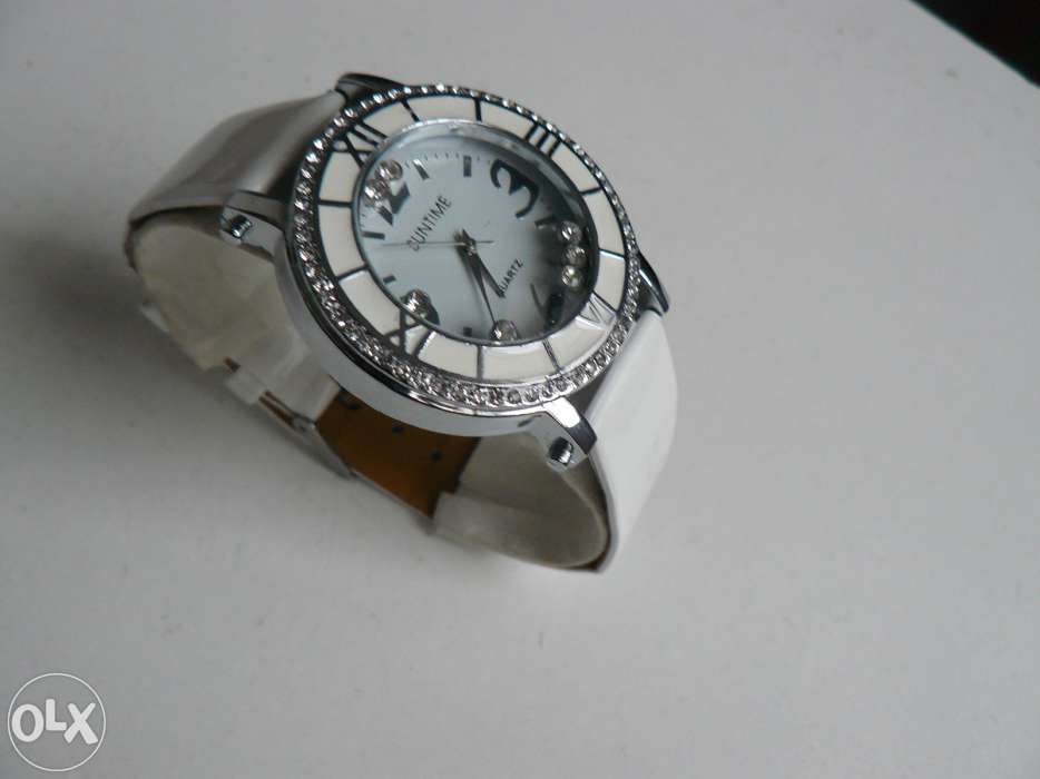 CEAS DAMA SUNTIME ST2D11 Cu Strasuri,Mecanism Quartz,Curea Piele Eco