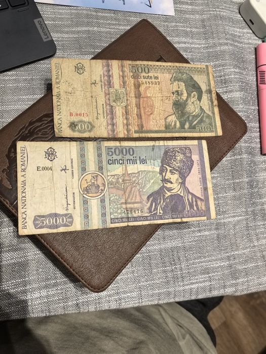 Bancnota 500 și 5000 lei 1992