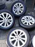 4 jante 5x130 originale vw Touareg anvelope M+S 255/55/18 6,5mm profil