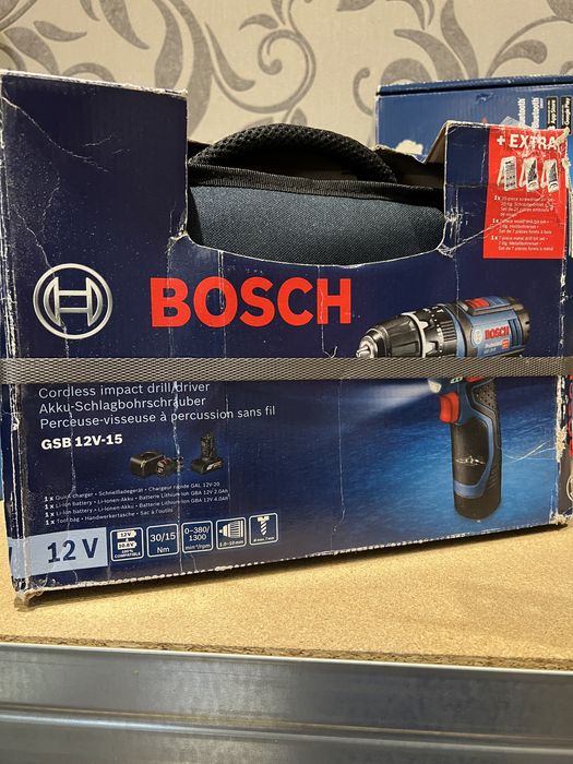 Filetanta cu percutie Bosch GSB 12V-15 completa-Noua