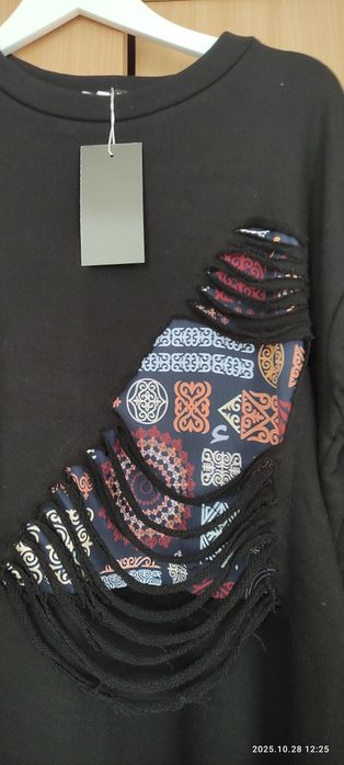 Трикотажное этноплатье в пол