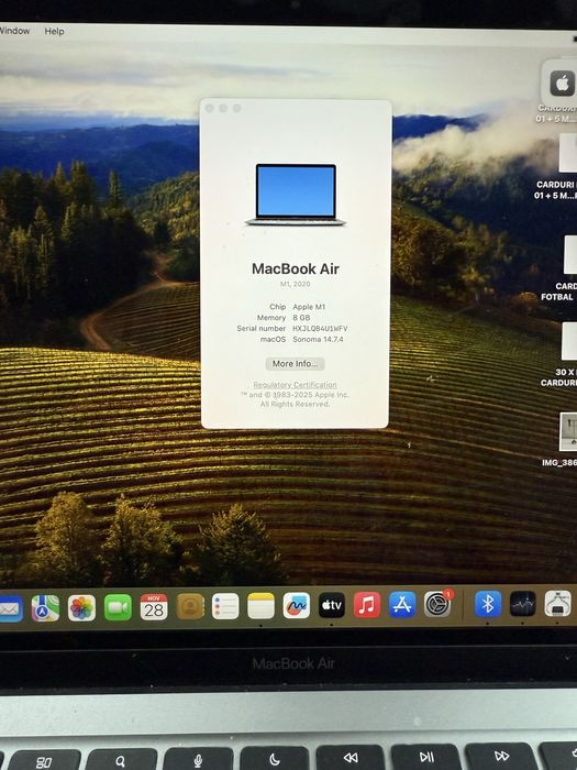 Apple Mac Book Air M1 8 gb Ram 256 gb Retina Display