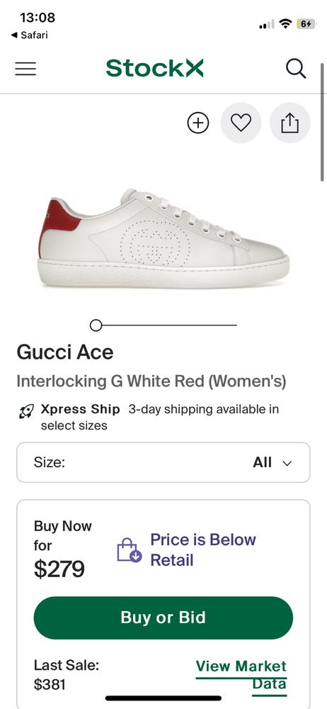 Gucci Дамски бели сникърси