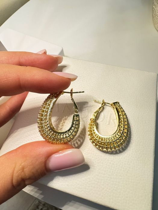 Cercei placați cu aur de 14k