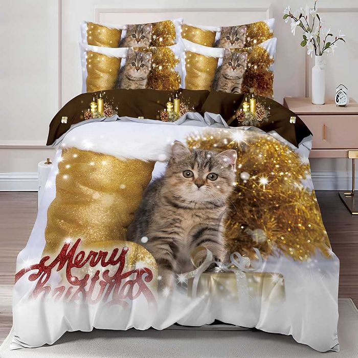 Двулицево коледно спално бельо (Реално изображение), 6 части