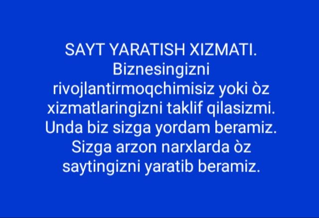 Sayt yaratish xizmati