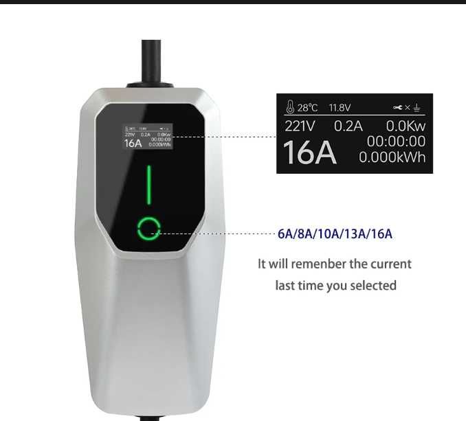 Зарядна станция за Електрически автомобил Type 2 -Шуко домашен контакт