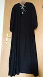 Caftan din vâscoză cu mâneci bufante, negru, mărimea 36, NISSA