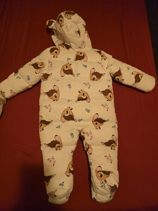 Combinezon iarnă Primark, Disney, Bambi, marimea 80 (9-12 luni). Nou