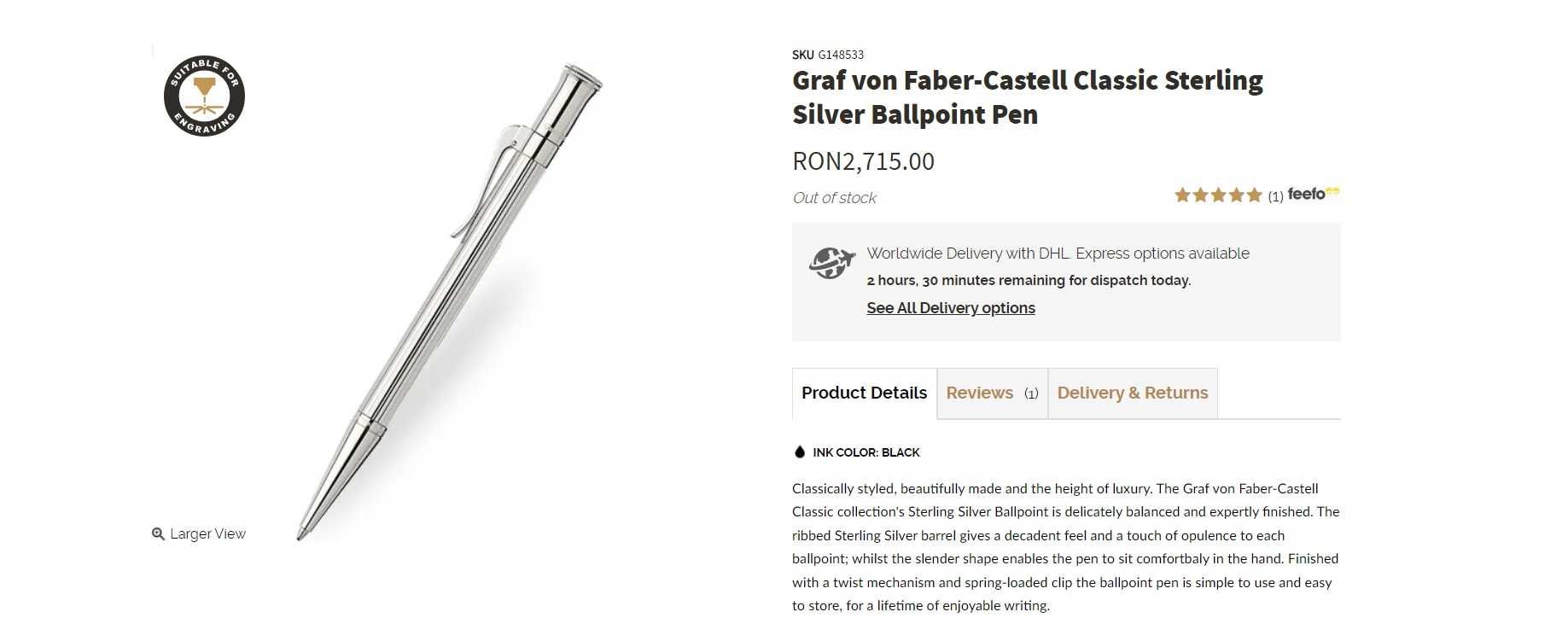 Pix Graf von Faber-Castell Propelling ball pen Classic Sterling Silver