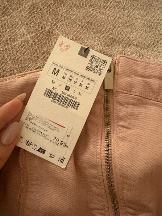 Дънкова розова рокля Zara (М)