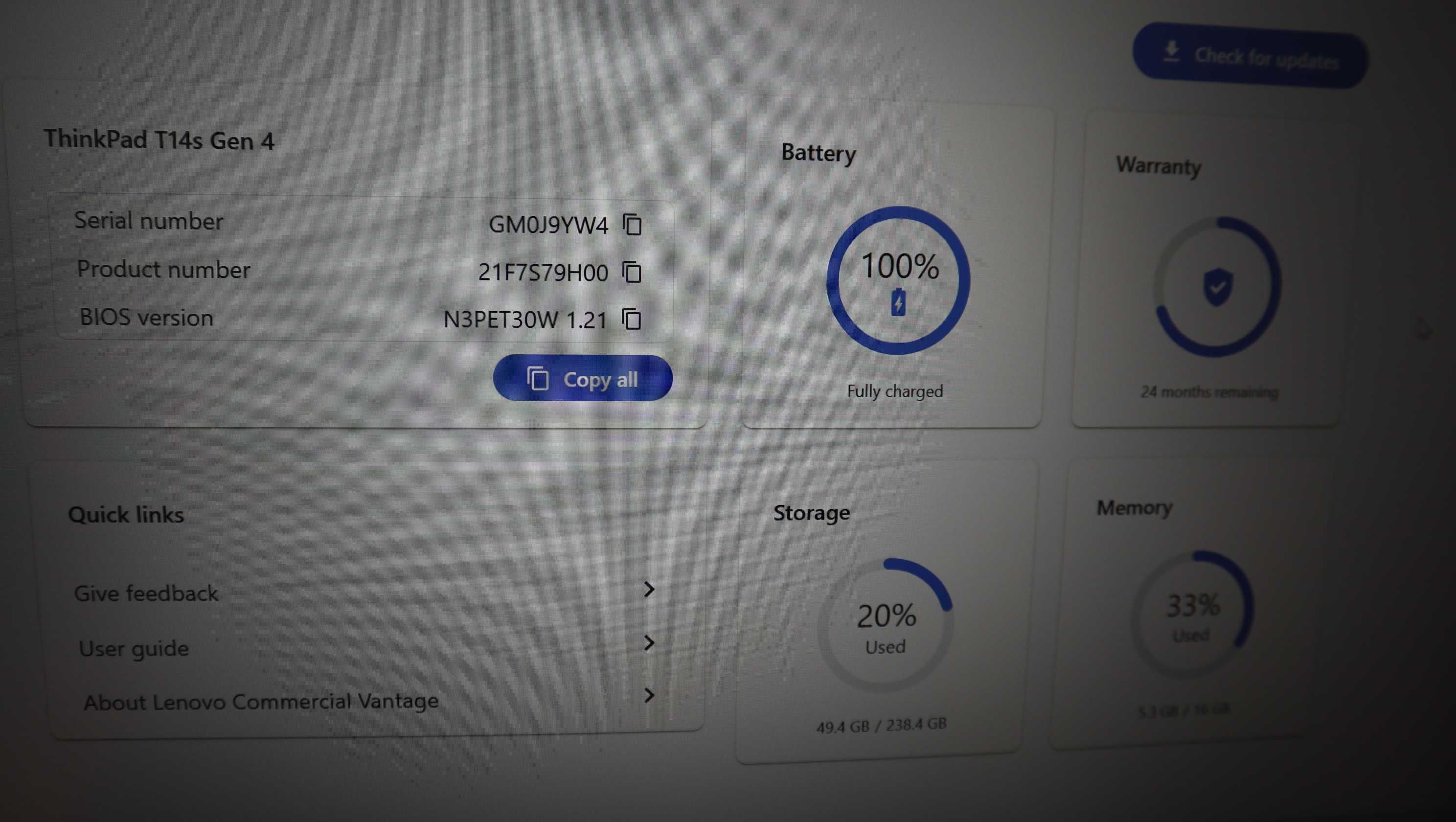 Lenovo ThinkPad T14s 4 Gen / i5 1345U / SSD 256GB / 16GB