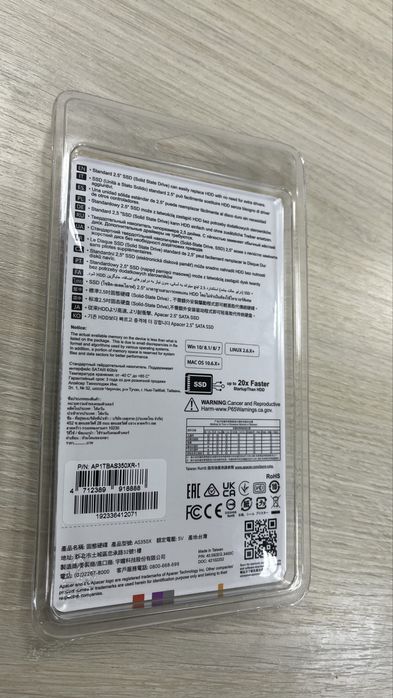 Продам SSD диск 1 ТБ, 2,5” SATA