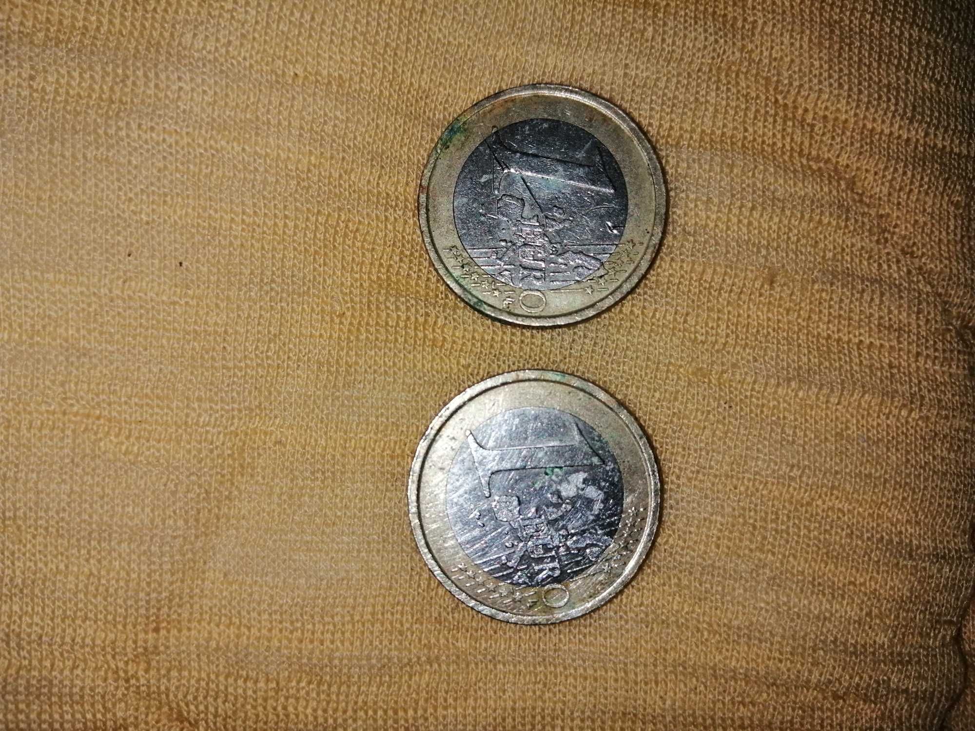 2 buc 1 euro 2002  .50 lei