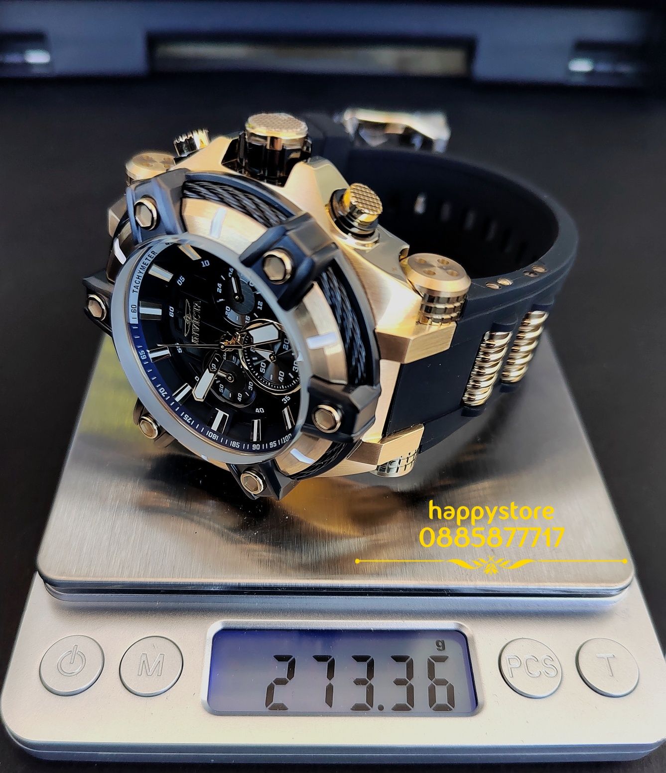 часовник INVICTA Gunmetal Gold 52 mm, Инвикта нов