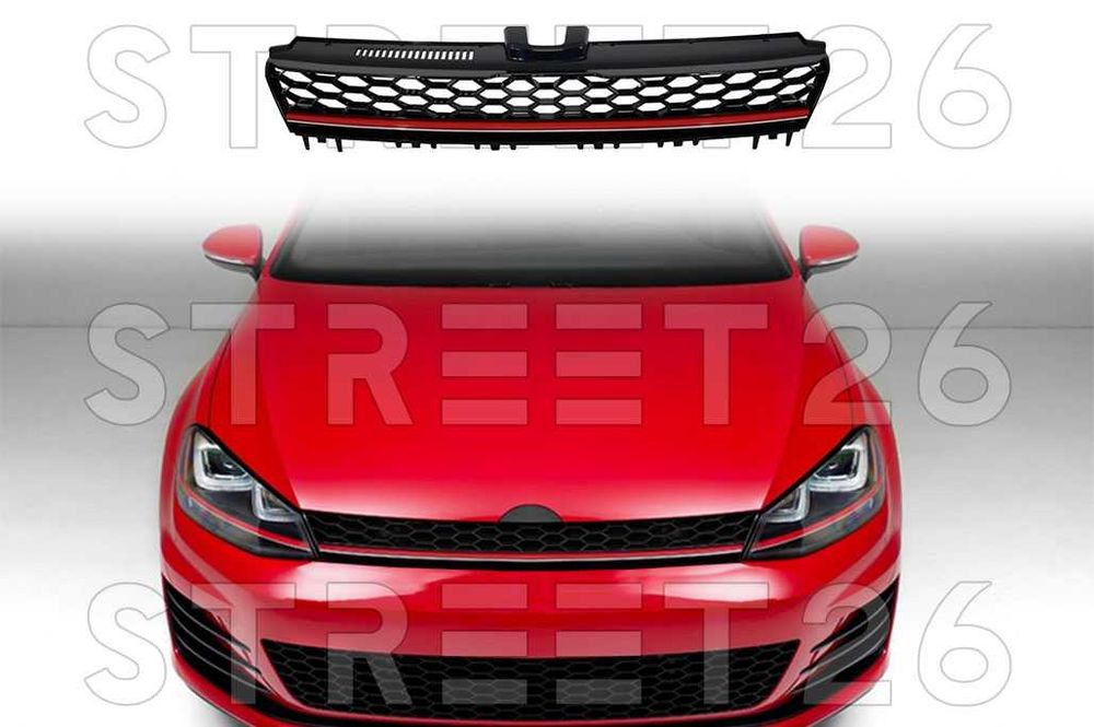 Grila Centrala fara emblema VW Golf 7 VII (2012-2017) GTI Design Rosu