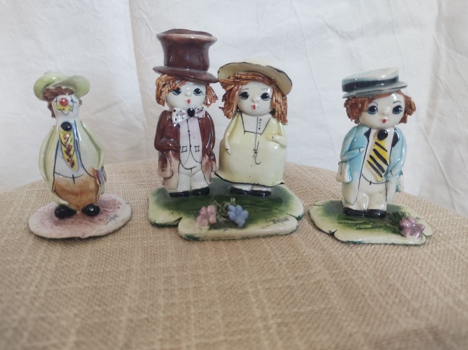 Vintage 3  figurine porțelan originale Artist Lino Zampiva anii 1970