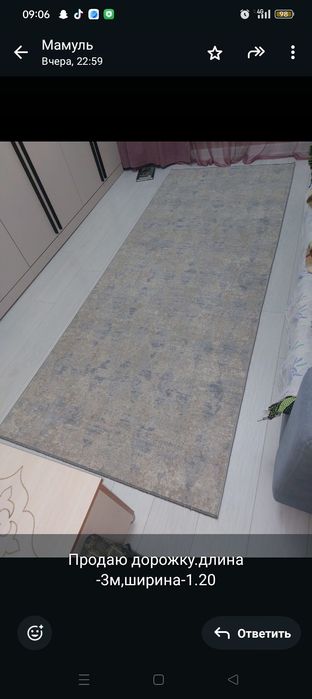 Продам дорожку. Размер длина 3 м. Ширина 1.20