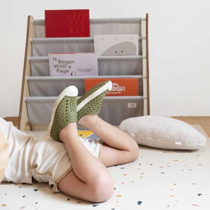 Детска етажерка от рециклиран плат – 4-етажна презрамка за книги -