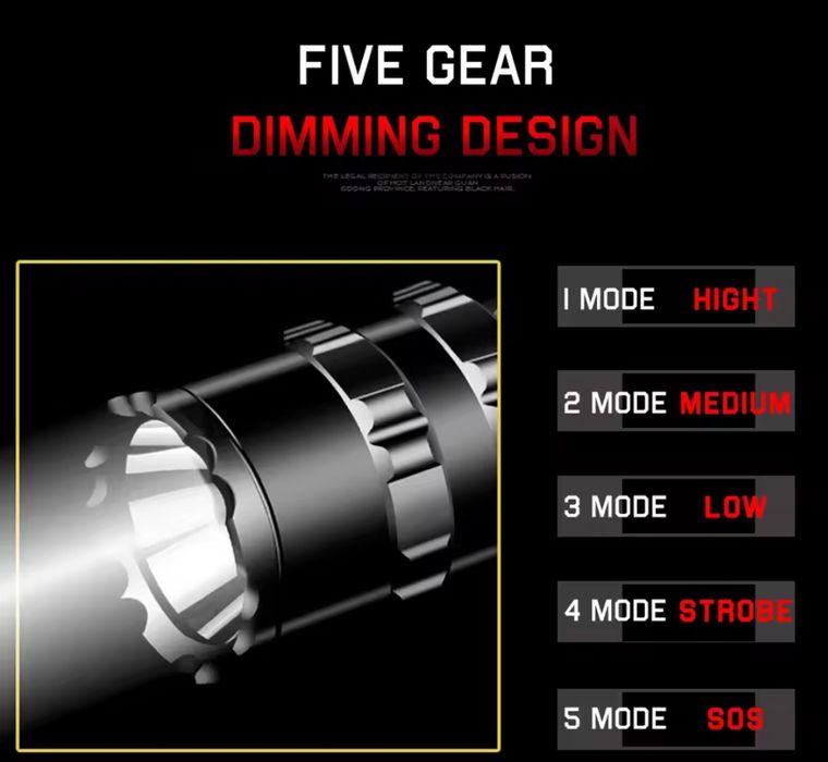 Lanterna tactica LED TIP LASER PM10-TG, 5 moduri de iluminare