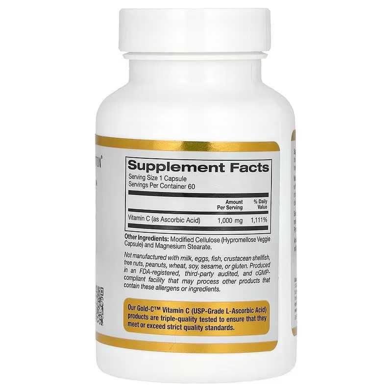 California Gold Nutrition, Витамин C, 1000 мг