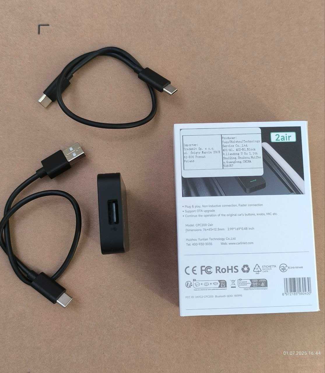 CarlinKit 5.0 (2Air) Adaptor wireless Android Auto / Apple Carplay