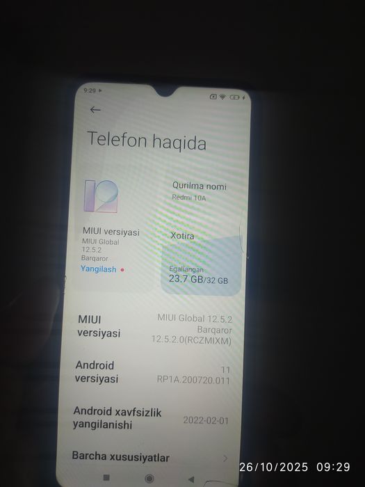 Редми 10А холати яхши